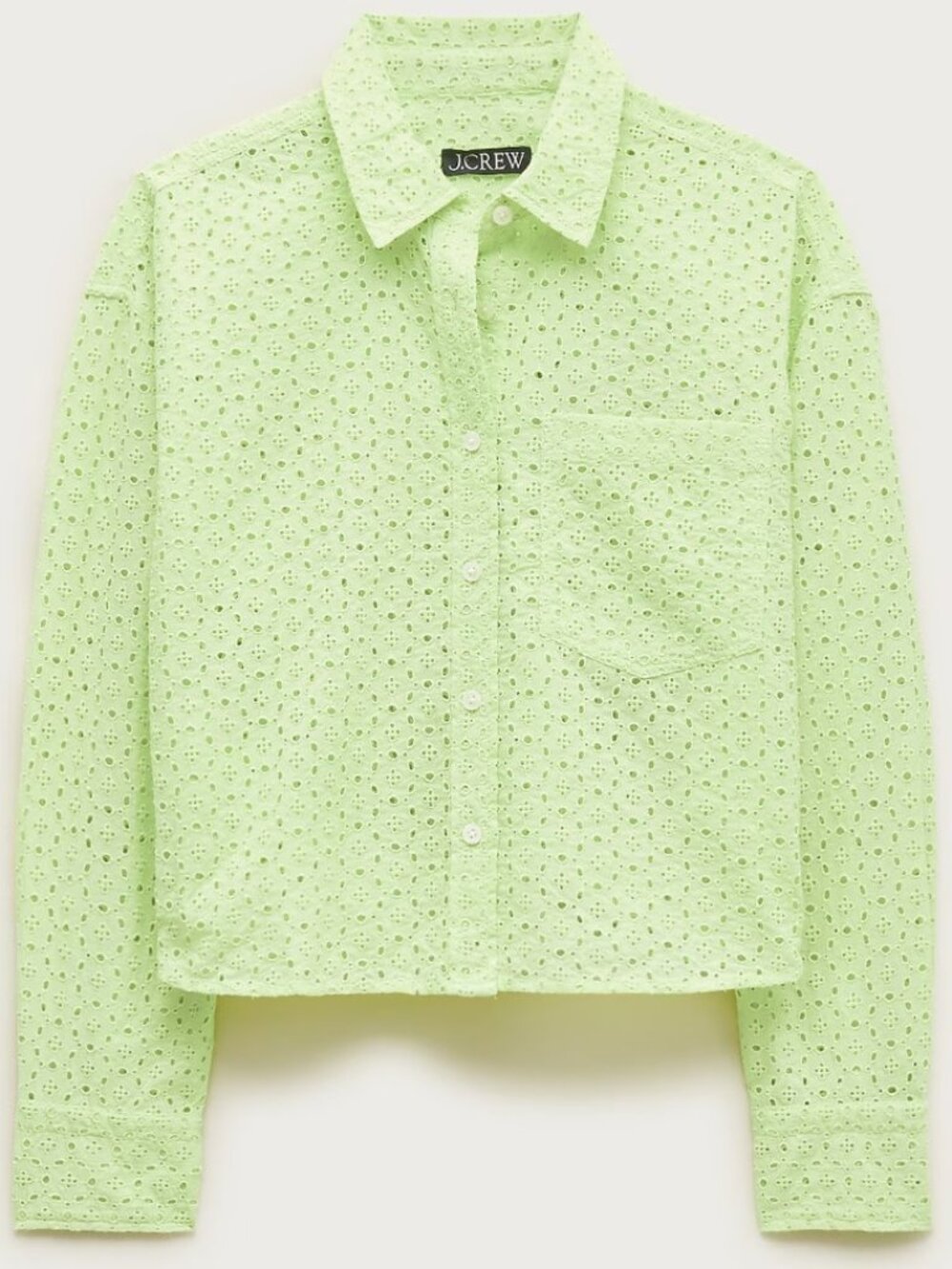 J.Crew Étienne cropped eyelet button-up shirt NWT